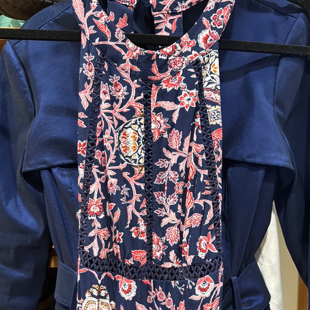 Floral Maxi Dress in Navy and Pink